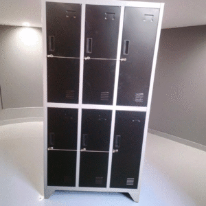 Lockers Metálico, 3 Cuerpos, 6 puertas
